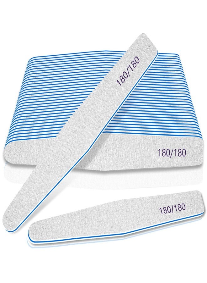 BLESWIN Nail Files for Acrylic Nails, 12pcs Pack Nail File 180/180 Grit Double Sided Emery Boards for Nails Washable Coarse Nail Files Professional Manicure Pedicure Tools - Image 1